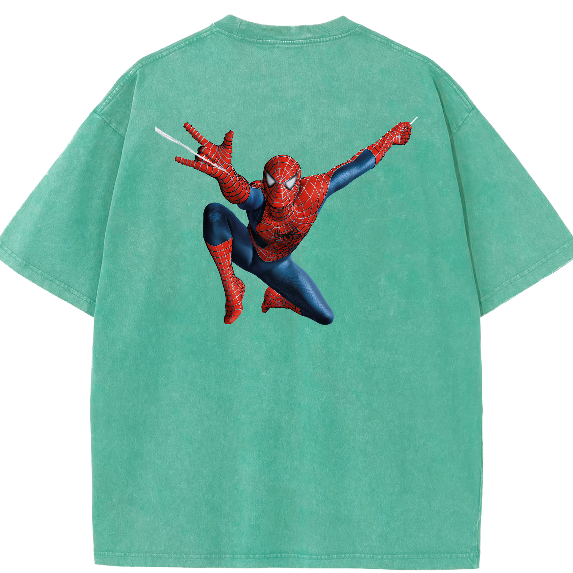 （画像用） Spider Man スパイダーマン 綿100% ヴィンテージ風 半袖Tシャツ（背面プリント）